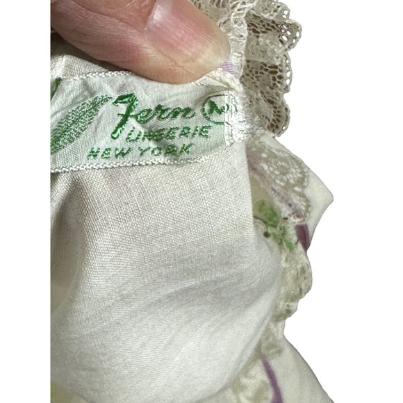 1960s cotton nightgown dress with embroidered bodice Size M - Picture 7 of 7